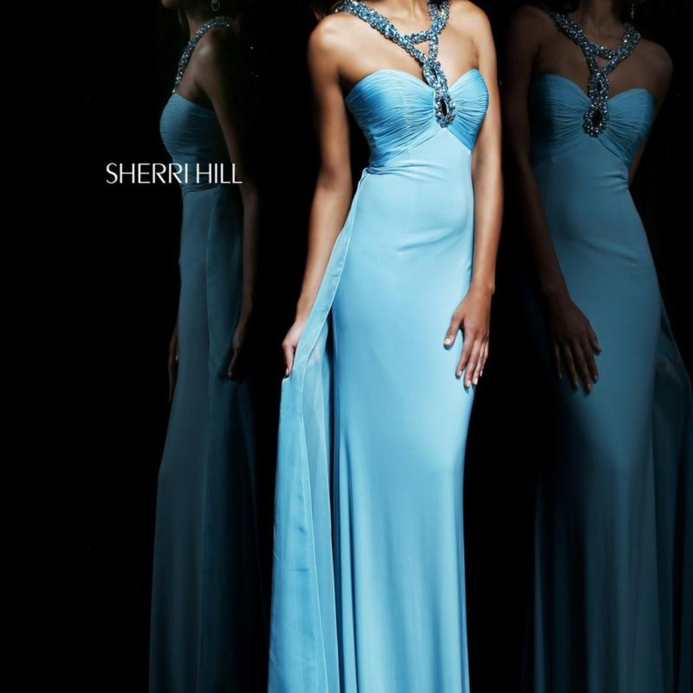 Sherri Gown with rouched bodice and unique straps.